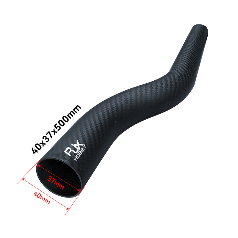 RJX 1pcs 40x37x500mm 3K carbon fiber bend tube for UAV drone arm Plant Protection Multicopter