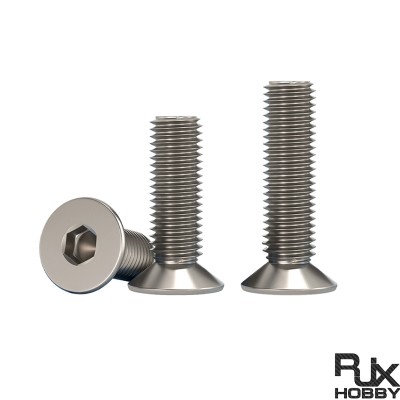 RJX 50pcs M4 6-40mm TA2 Countersunk Hex Socket Screw