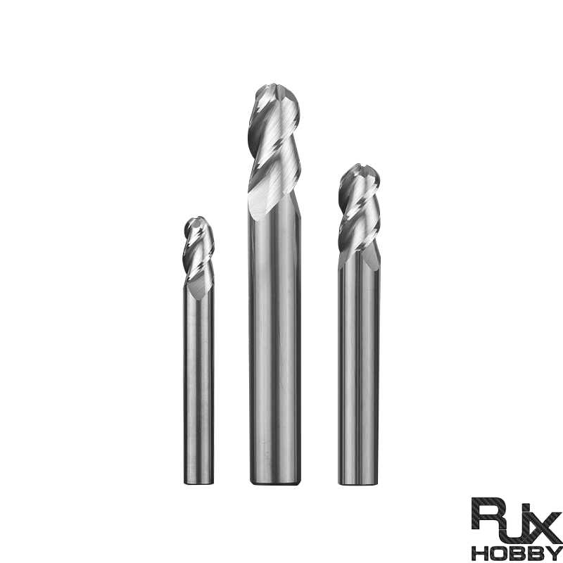 RJX 1pcs R2-R10  3 Flute tungsten steel Carbide Ball nose Cutter for Aluminum CNC Center Machining Milling Tool