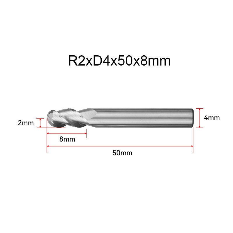 RJX 1pcs R2-R10  3 Flute tungsten steel Carbide Ball nose Cutter for Aluminum CNC Center Machining Milling Tool