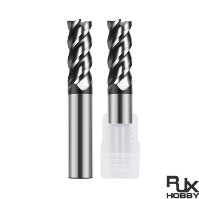 RJX 1pcs 4 Flute tungsten steel Carbide End Mill for Aluminum Cut Non-Ferrous Metal Upcut CNC Spiral Router Bit