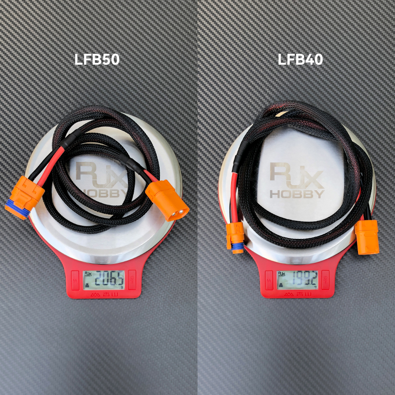 RJX 1pcs Power Wiring Harness LFB40-F to LFB40-M /LFB50-F to LFB50-M/1100mm 10 AWG Silicone 