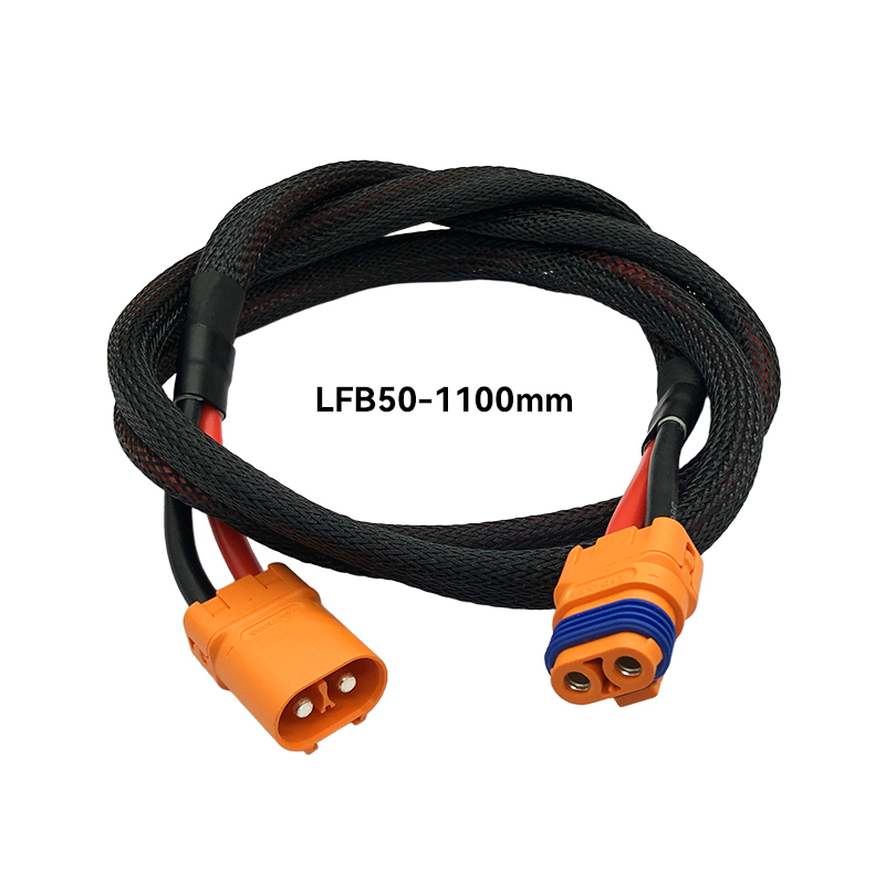 RJX 1pcs Power Wiring Harness LFB40-F to LFB40-M /LFB50-F to LFB50-M/1100mm 10 AWG Silicone 