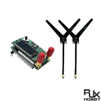 RJX 1Set 1.2G/1.3G Image Transmission Dual Receiver Module with Dipole Antenna SMA for FPV Glasses FatShark Skyzone DJI Goggles V1V2
