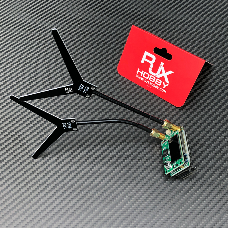 RJX 1Set 1.2G/1.3G Image Transmission Dual Receiver Module with Dipole Antenna SMA for FPV Glasses FatShark Skyzone DJI Goggles V1V2