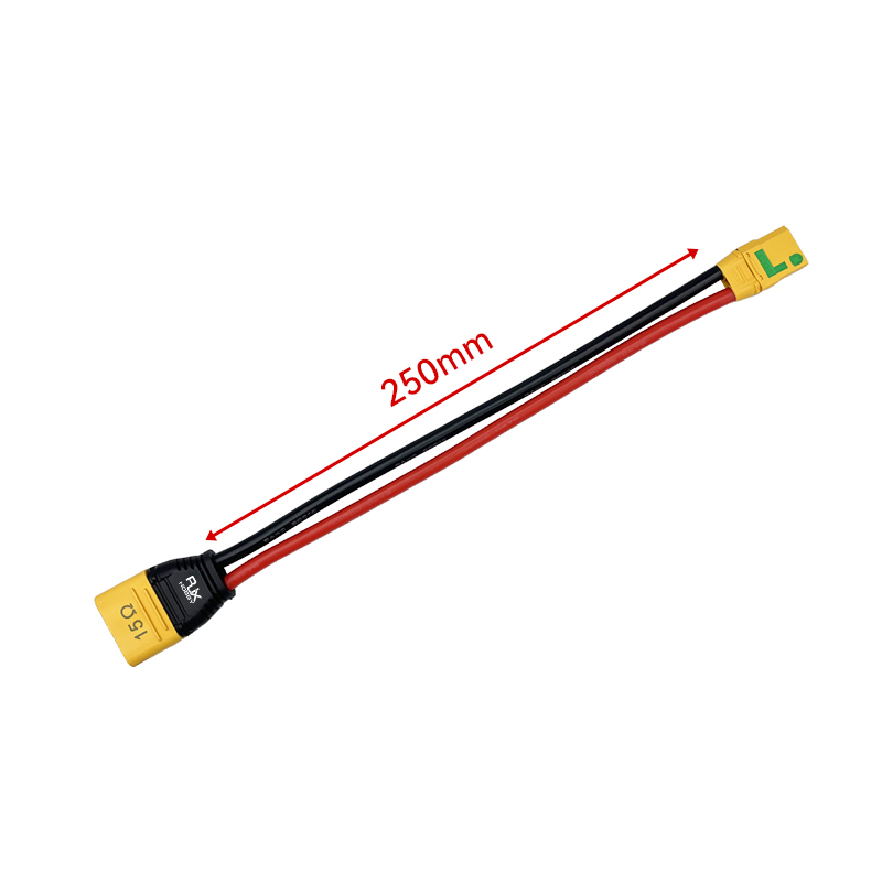 RJX 1pcs AMASS AS150U Male to XT90S Plug Female 8AWG 250mm RC Charger Extension Cable Battery Extension Cable