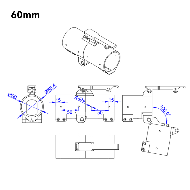 RJXHOBBY 1pcs 60mm 70mm 80mm Quick remove folding arm for Plant Protection UAV Multicopter