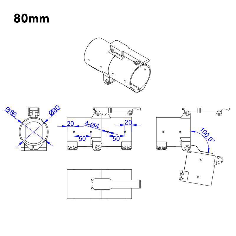 RJXHOBBY 1pcs 60mm 70mm 80mm Quick remove folding arm for Plant Protection UAV Multicopter