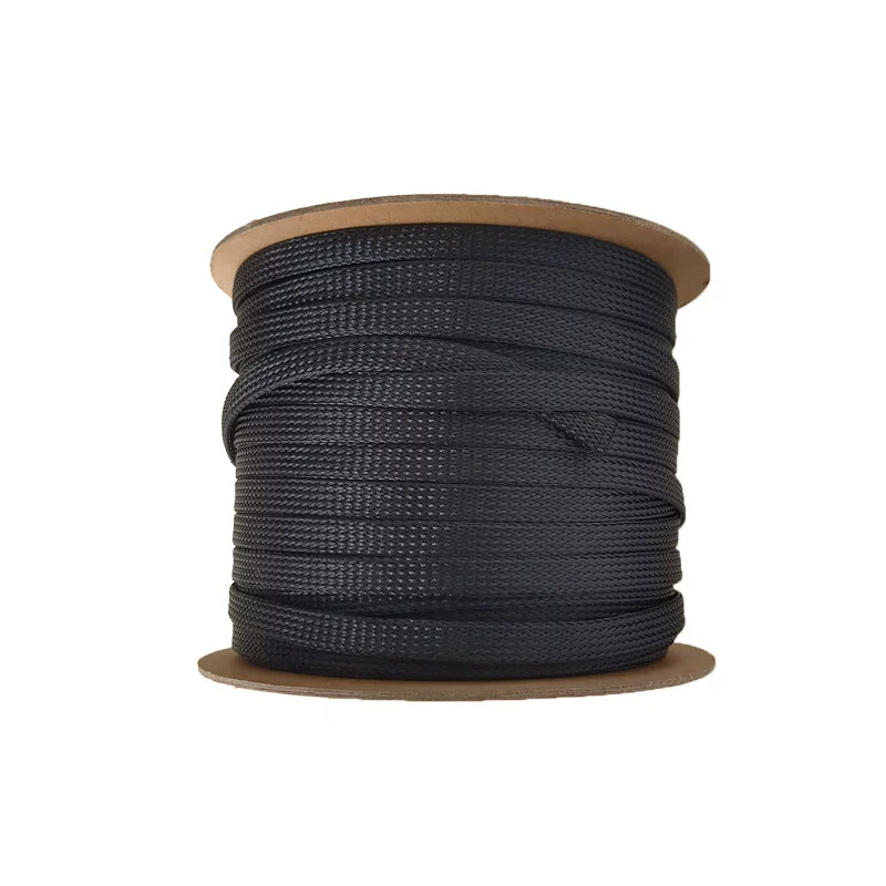 RJX 100M Braided Cable Sleeve Black Insulated PET Expandable Sheathing 3-40mm Wire Protection
