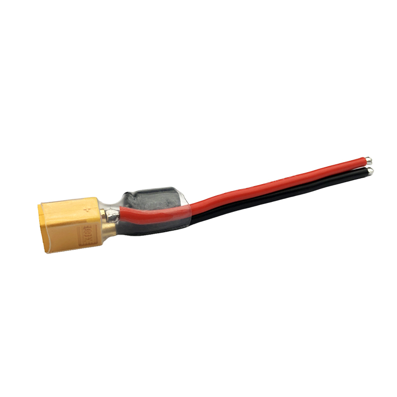 RJX 2pcs XT60 Male Plug Connector Pigtail Power Cord with 35V 470UF Capacitor 14AWG Silicone Wire 10cm for RC FPV Drone