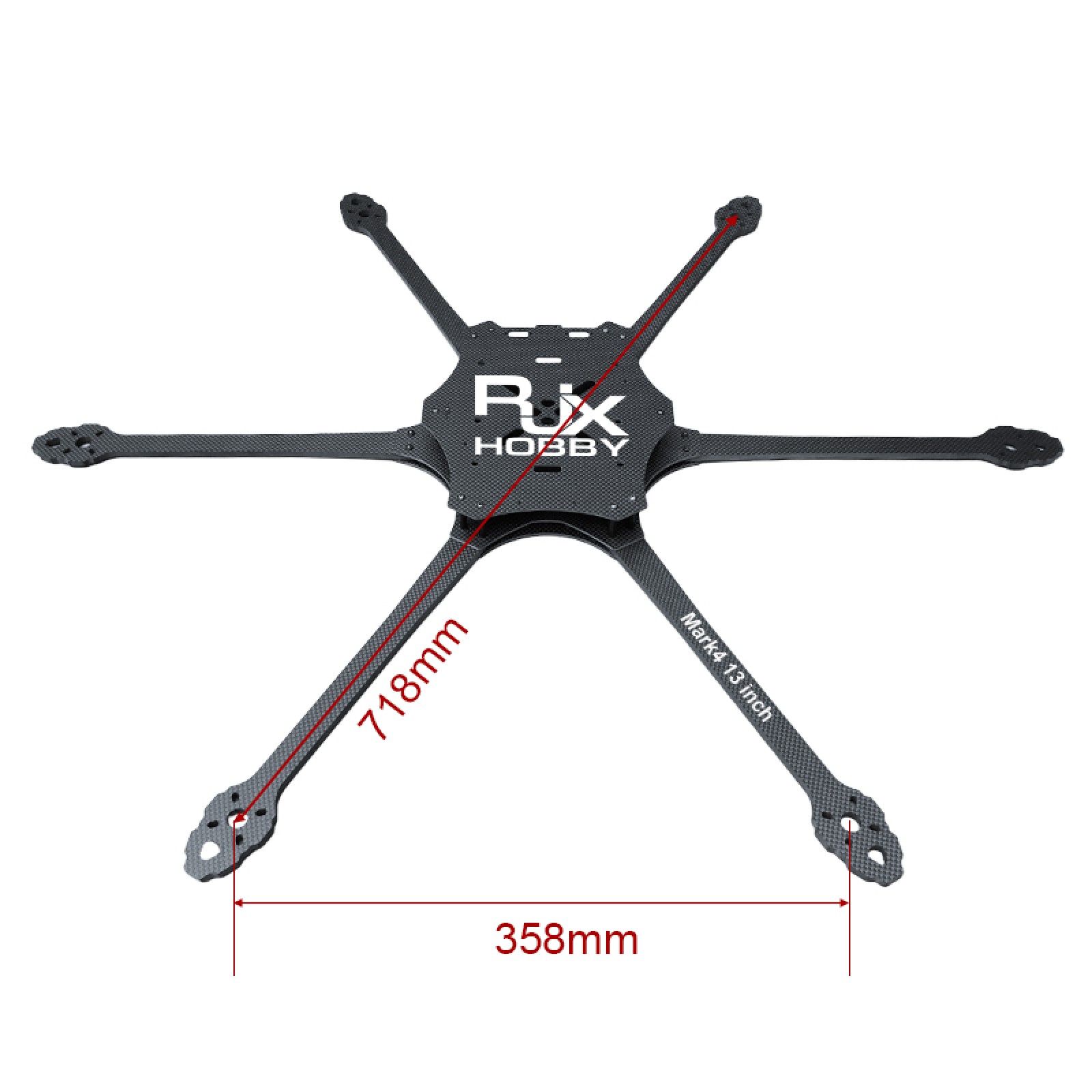 RJX Mark4 13 inch 6 Arms Carbon Fiber Frame Kit For RC FPV Racing Drone
