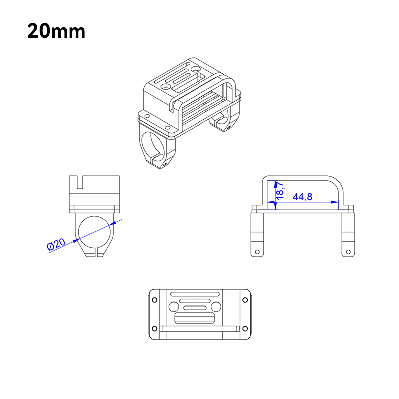 RJX 1pcs QS9L-M Male Plug Fixed Seat Connector Mount Holder Support Base for 20mm 25mm Carbon Tube