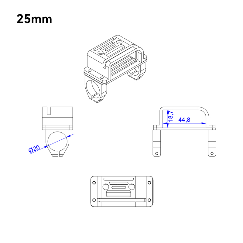 RJX 1pcs QS9L-M Male Plug Fixed Seat Connector Mount Holder Support Base for 20mm 25mm Carbon Tube