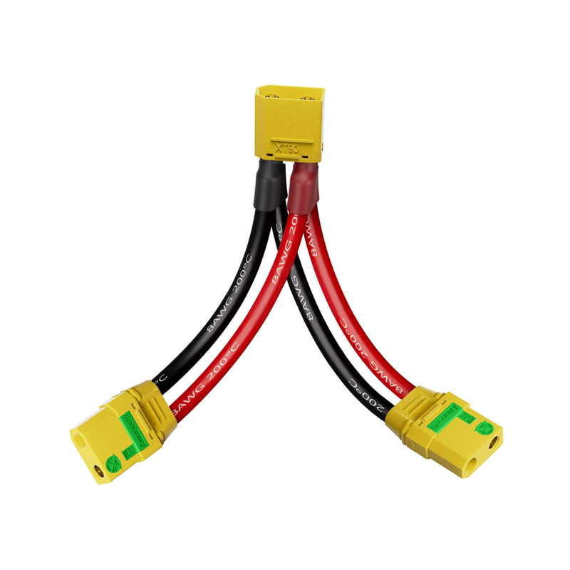 RJX 1pcs XT90H Male Female XT90S Anti Spark RC Charger Cable Connector Y Harness For Parallel Battery