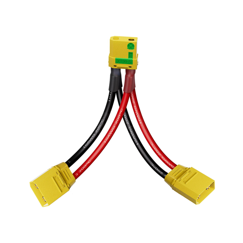 RJX 1pcs XT90H Male Female XT90S Anti Spark RC Charger Cable Connector Y Harness For Parallel Battery
