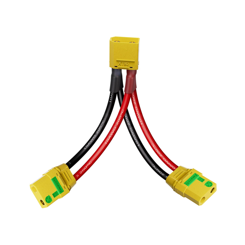 RJX 1pcs XT90H Male Female XT90S Anti Spark RC Charger Cable Connector Y Harness For Parallel Battery