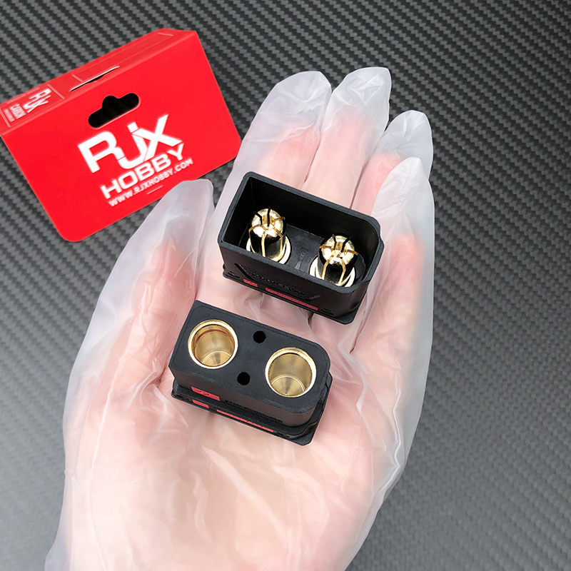 RJXHOBBY 1pair QS10P-L Anti-spark Battery Connector Large Current Male Female Gold Plated Plug for RC UAV Drone
