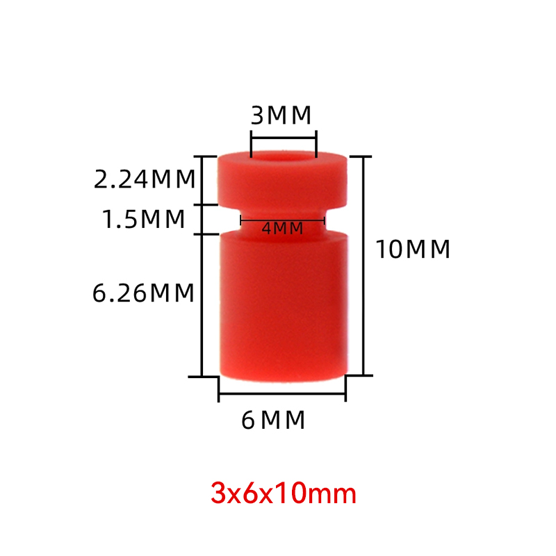 RJX 100pcs 3x6x10mm  Damping Balls AV Shock Absorber Ball Damper Anti-Vibration Ball