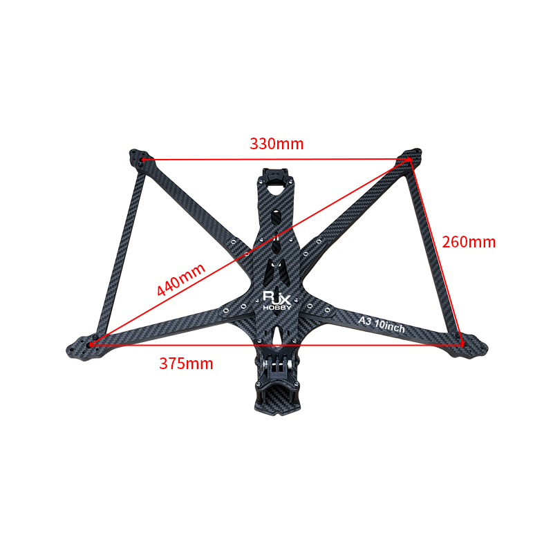 RJX A3 10inch Carbon Fiber Frame Kit For RC FPV Racing Drone