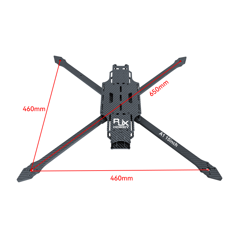 RJX A1 15inch Optical Fiber Carbon Fiber Twill matte Frame Kit for RC FPV Racing Drone