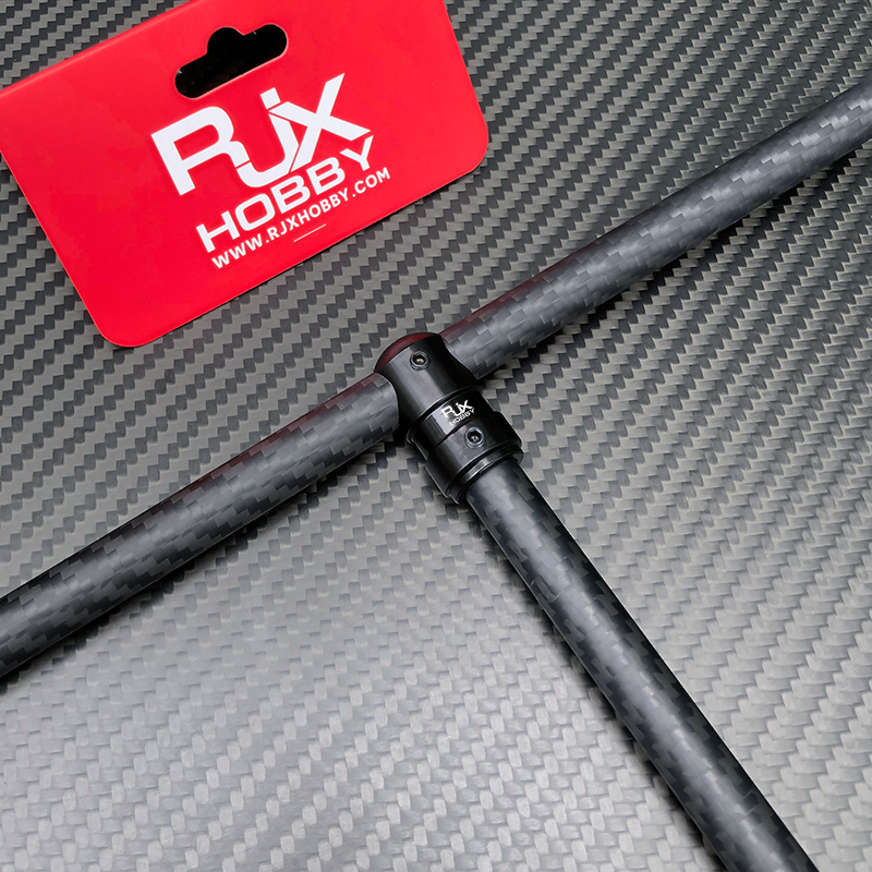 RJX 1pcs Landing Gear Aluminum Alloy Tee Tripod 12 to 12mm Carbon Fiber Tube Connector For Agriculture Drone UAV
