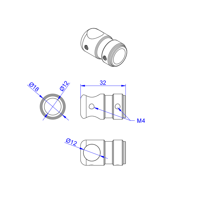 RJX 1pcs Landing Gear Aluminum Alloy Tee Tripod 12 to 12mm Carbon Fiber Tube Connector For Agriculture Drone UAV