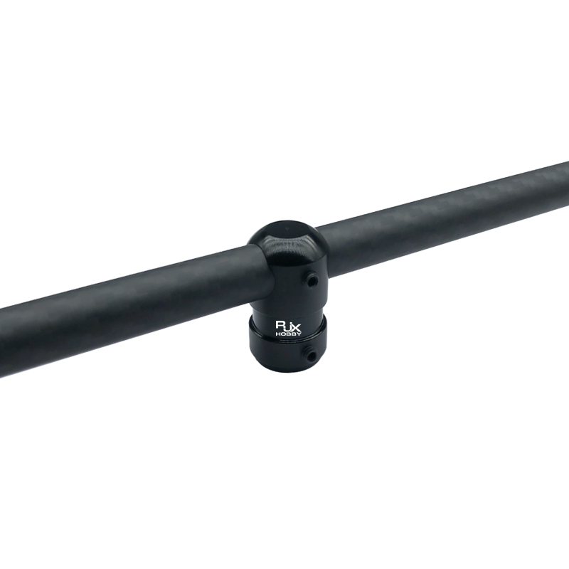 RJX 1pcs Landing Gear Aluminum Alloy Tee Tripod 12 to 12mm Carbon Fiber Tube Connector For Agriculture Drone UAV