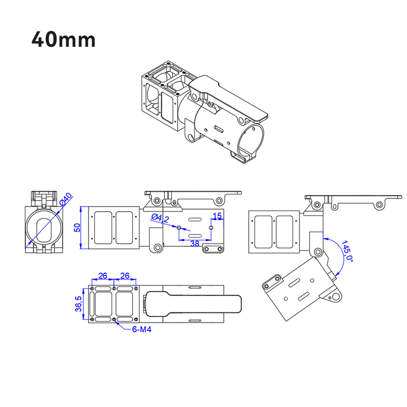 RJXHOBBY 1pcs 30mm 40mm folding down arm for Plant Protection UAV Multicopter