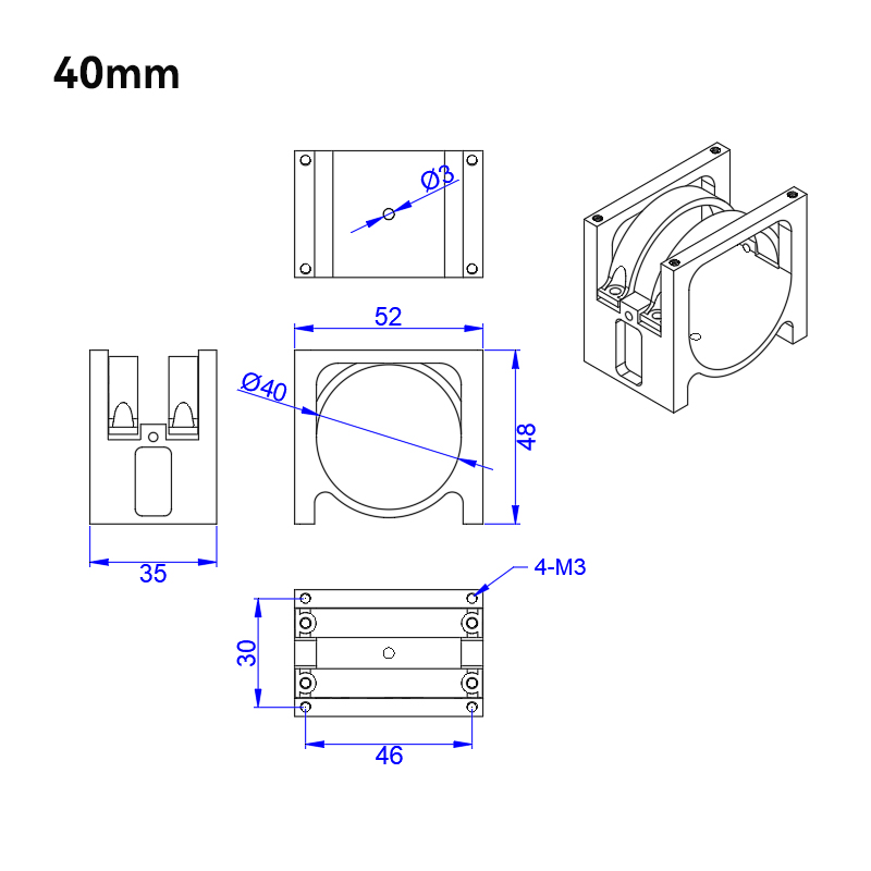 RJXHOBBY 1pcs 40/45/50mm Pipe Clip Tubing Clamp Fastener Carbon Tube Fixed Joint for RC Plant Agriculture UAV Drone ﻿