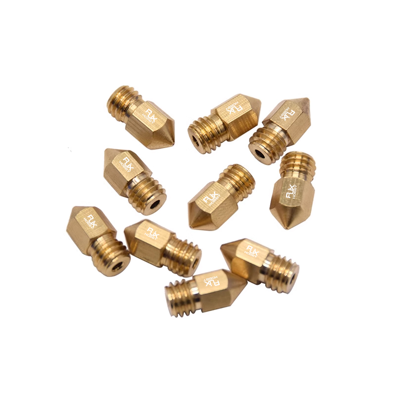 RJX 10pcs  3D Printer MK8 Brass Nozzles 0.3/0.4/0.5/0.6/0.8mm Stainless Steel Nozzles for Creality 3D Printers