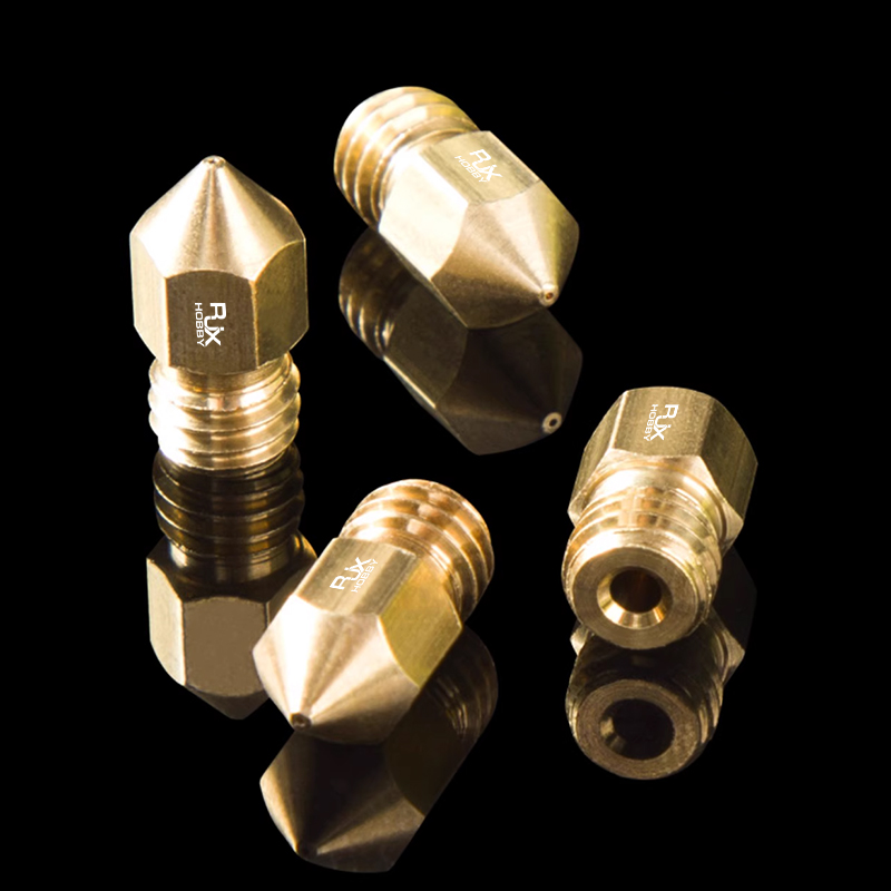 RJX 10pcs  3D Printer MK8 Brass Nozzles 0.3/0.4/0.5/0.6/0.8mm Stainless Steel Nozzles for Creality 3D Printers