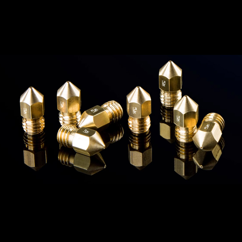 RJX 10pcs  3D Printer MK8 Brass Nozzles 0.3/0.4/0.5/0.6/0.8mm Stainless Steel Nozzles for Creality 3D Printers