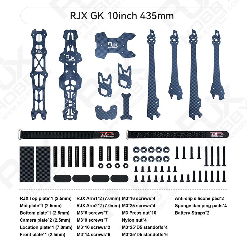 RJX GK 10inch Carbon Fiber Frame Kit For RC FPV Racing Drone