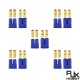 RJX 5Sets EC8 Connector Plug Socket 8mm High Current Double Blue Banana Connector For Car Model RC ESC Lipo Battery