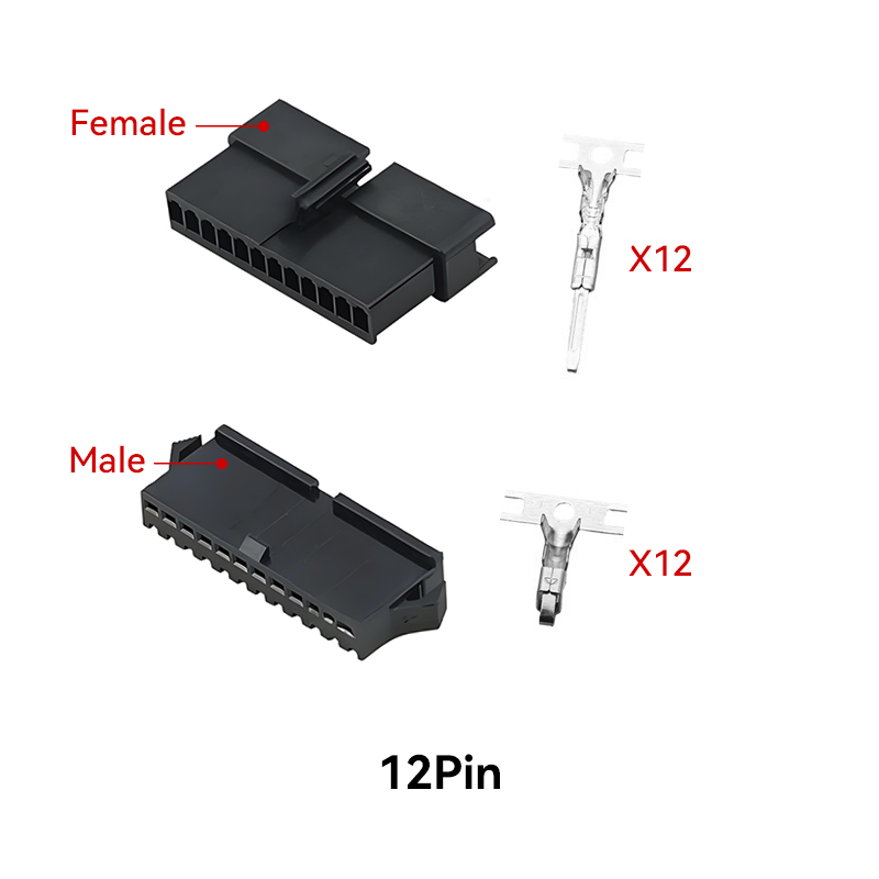 RJX 100sets JST 7P/8P/9P/10P/11P/12P SM 2.54mm  Female and Male wire connector housing