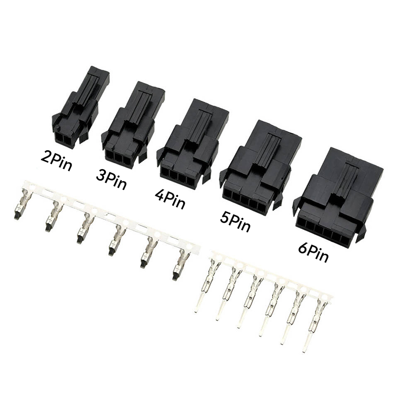 RJX 100sets JST 2P/3P/4P/5P/6P SM 2.54mm  Female and Male wire connector housing