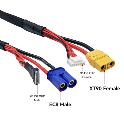 RJX 1 PCS 7P JST XHP EC8 to XT90 Male  Female Connectors Extension Cable