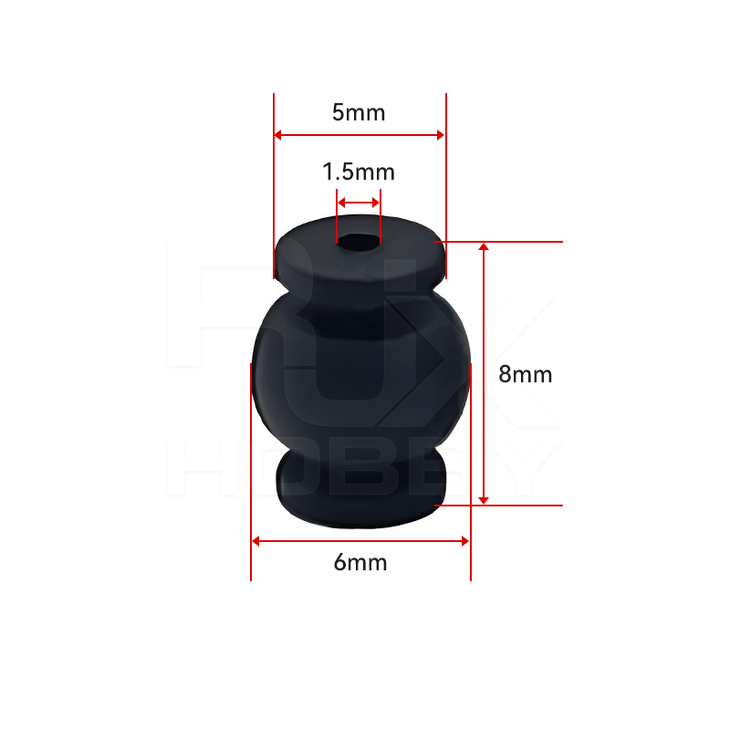 RJX 50pcs 1.5x6x8mm /1.5x6x8.8mm Damping Balls AV Shock Absorber Ball Damper Anti-Vibration Ball