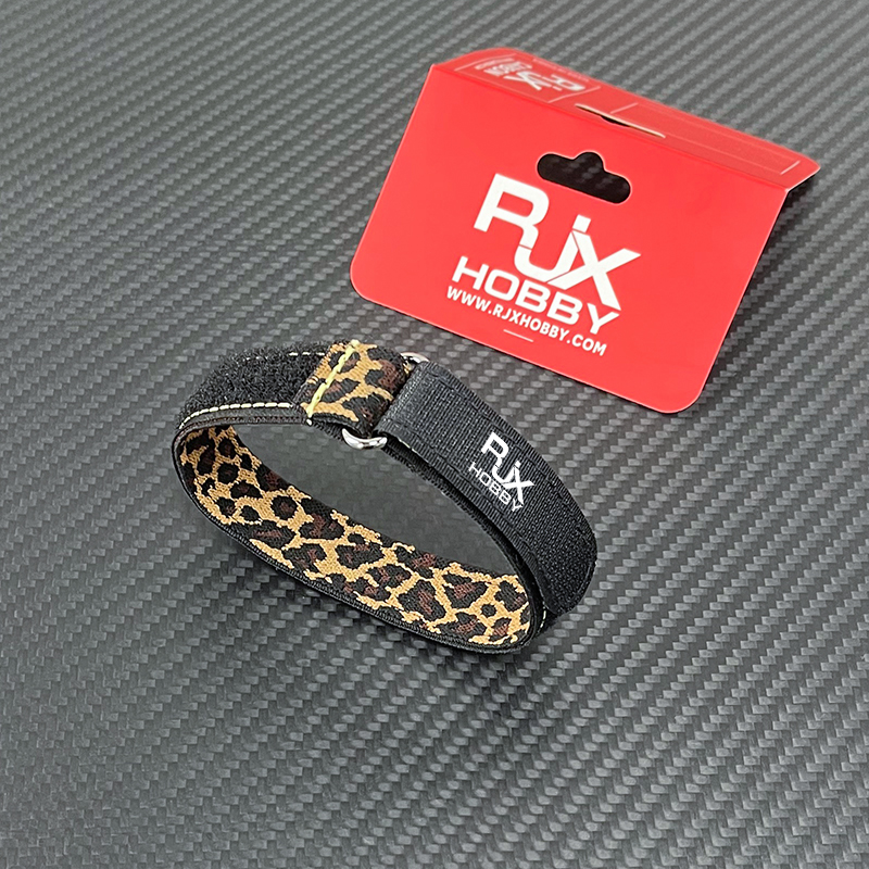RJXHOBBY 2PCS 20mm Battery Strap Leopard Pattern Zinc Alloy Seamless Buckle 200–1000m