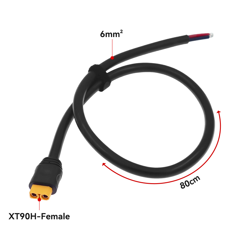 RJX 1pcs XT90H-F Female Plug Power Cable 6mm²  Straight Head LSD-50 Cable