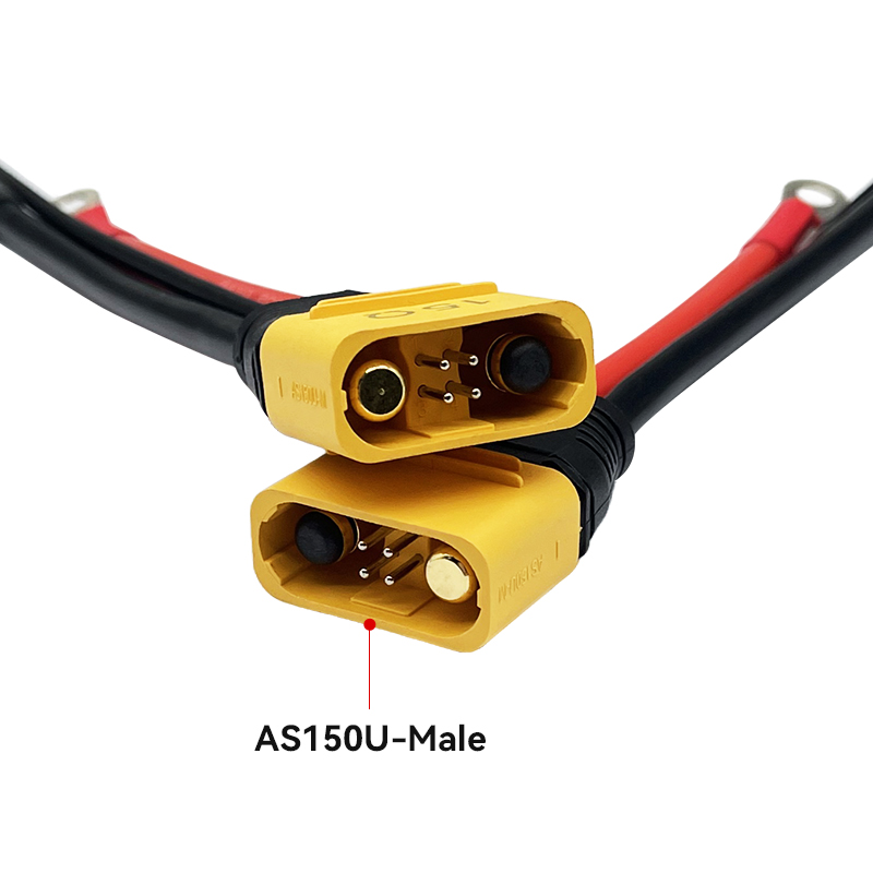 RJX 1PCS AS150U Male Power Cable to Ring Lugs with JST-GH 4-Pin Connector