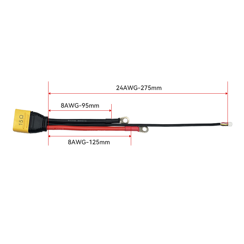 RJX 1PCS AS150U Male Power Cable to Ring Lugs with JST-GH 4-Pin Connector