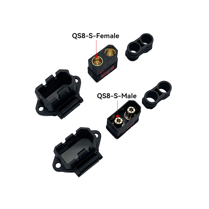 RJX Anti-sparking QS8 Battery Conenctor Strap Fixed Bracket Male Female Charging Port Seat Modified Electric Scooter Charger Plug