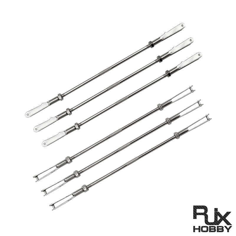 RJX 20pcs M3 Clevis Thread M3 Push Rod Stainless Steel Pull Rod Connecting Rod