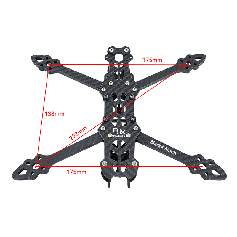 RJX Mark4 V2 5inch 225mm Carbon Fiber Twill matte Frame Kit For RC FPV Racing Drone