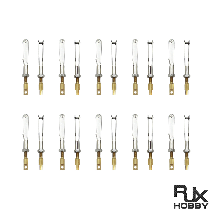 RJX 20pcs M2 M2.5 M3 Iron Metal Clevis Connector Set Pull Rod Chuck Coupler For DIY RC Aircraft Models