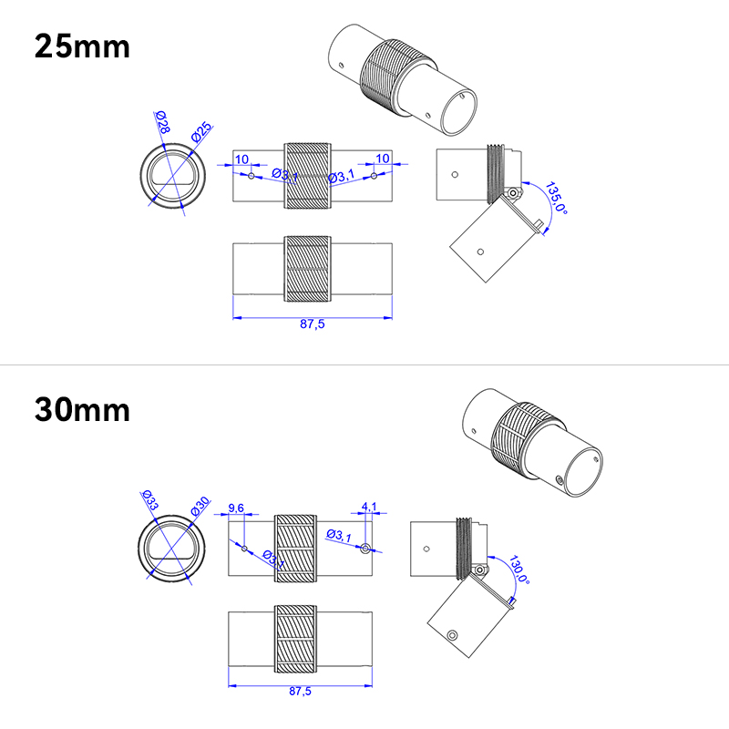 RJXHOBBY 1pcs 16mm 20mm 25mm 30mm Folding Arm for FPV multirotor UAV Drone tube