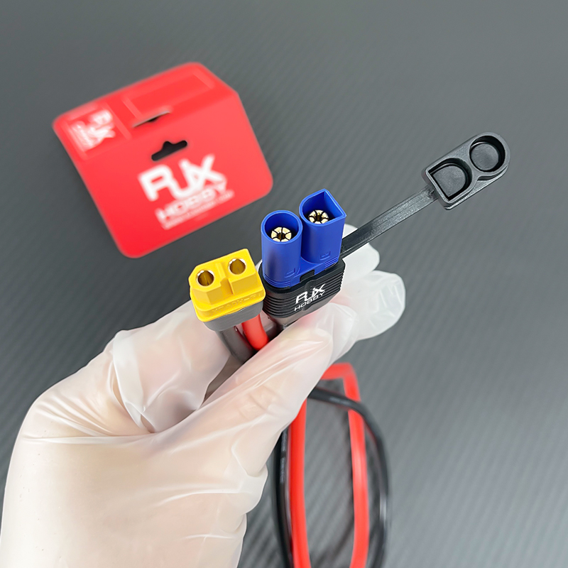 RJX 1pcs EC5 Male to XT60H Female Connector with SecureGrip Cover 10AWG Flexible Silicone Rubber Wire DC Power Cable
