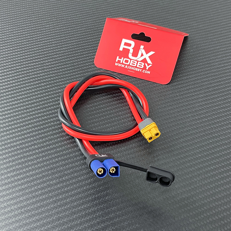 RJX 1pcs EC5 Male to XT60H Female Connector with SecureGrip Cover 10AWG Flexible Silicone Rubber Wire DC Power Cable
