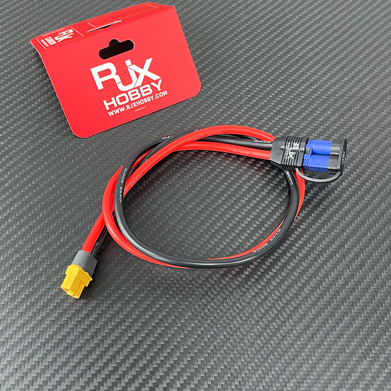 RJX 1pcs EC5 Male to XT60H Female Connector with SecureGrip Cover 10AWG Flexible Silicone Rubber Wire DC Power Cable